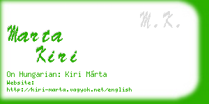 marta kiri business card